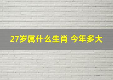 27岁属什么生肖 今年多大